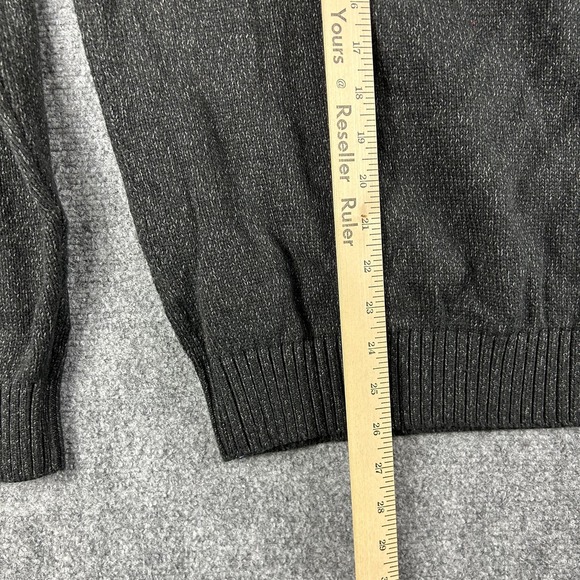 IZOD Sweater Mens Medium Black Mock Neck Button Pullover Long Sleeve Knit Casual - Picture 8 of 8